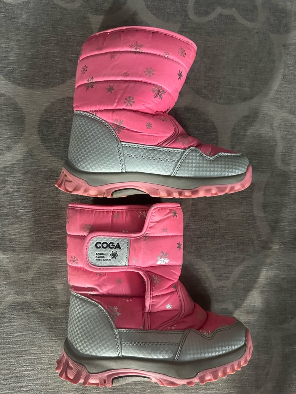 Cogs Kids' Pink/Silver Winter Snow Boots